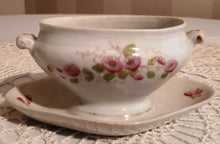 Gravy boat pink and green flowers