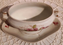 Gravy boat pink and green flowers